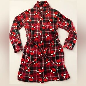 Marvel Red and Black Spider-Man Plaid Robe